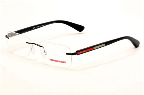 prada white frame|Prada rimless frames.